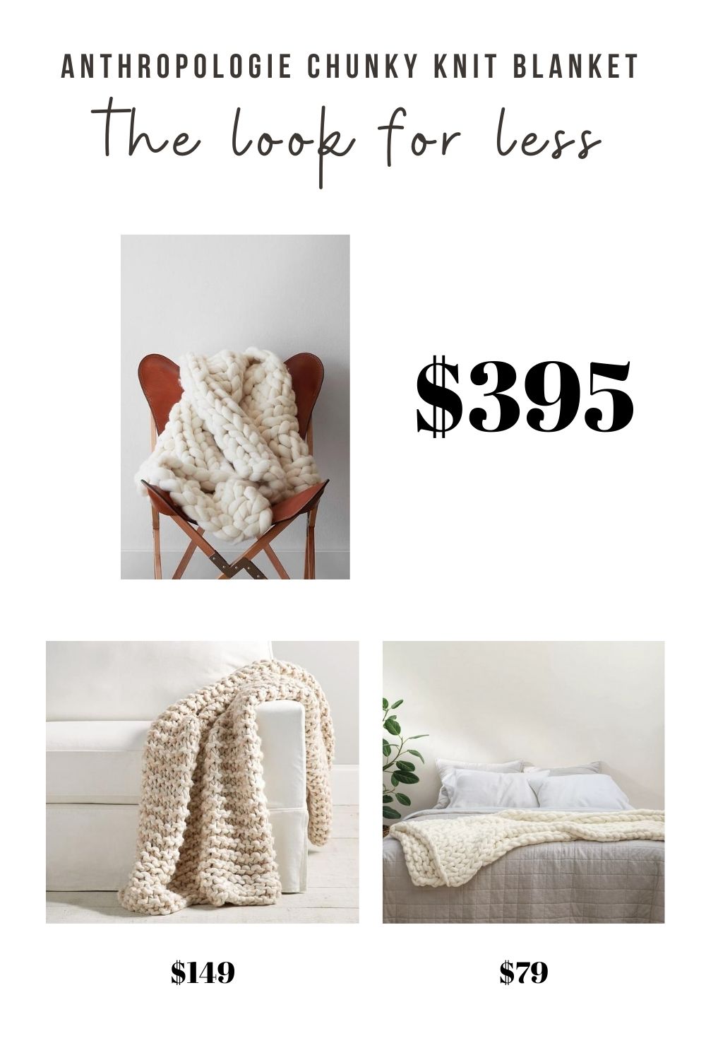 Get the look for Less: Anthropologie Chunky Knit Blanket | It's Pam Del
