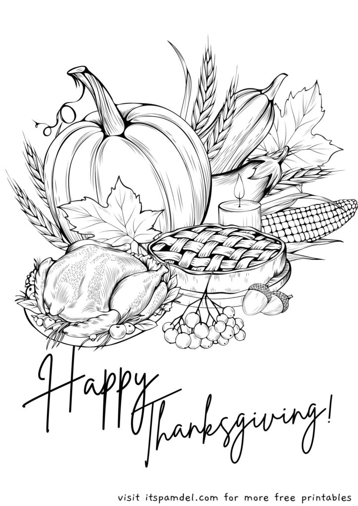 happy thanksgiving coloring pages